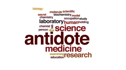 Antidote animated word cloud, text design animation. Stock Footage 72941867