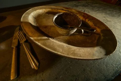 Antieque dinnerware Stock Photos
