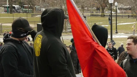 Antifa With Communist Flag Video stock 87632110