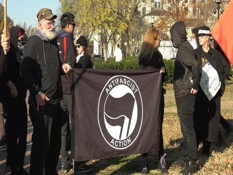 Antifa members Video stock 83047126