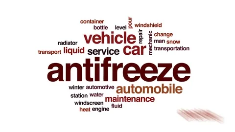 Antifreeze animated word cloud, text design animation. Stock Footage 79657742