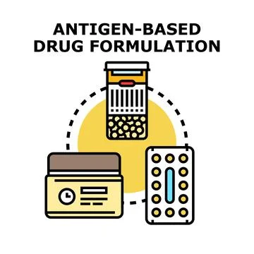 Antigen based drug formulation developing medical pharmaceutical treatment Stock Illustration