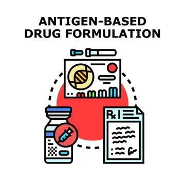 Antigen based drug formulation process developing healthcare treatment Stock Illustration