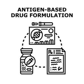 Antigen based drug formulation process developing healthcare treatment Stock Illustration