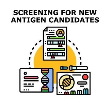 Antigen candidates screening process for medical research Stock Illustration