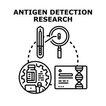 Antigen detection research process finding disease diagnosis Stock-Illustration