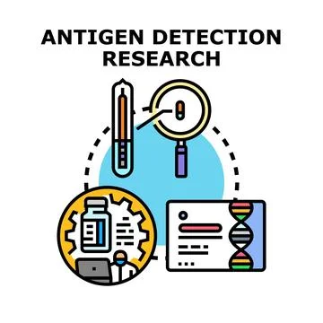 Antigen detection research process finding disease diagnosis Stock Illustration