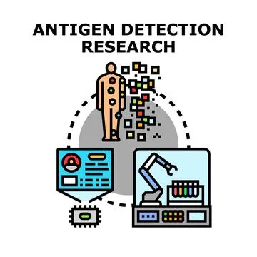 Antigen detection research process using digital technology Illustrazione stock