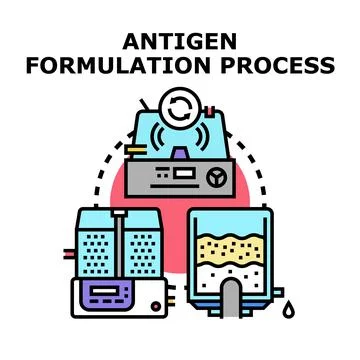 Antigen formulation process development scientific research Stock Illustration