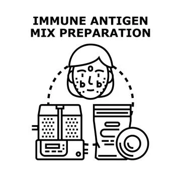 Antigen mix preparing for allergy and immune system testing Stock Illustration