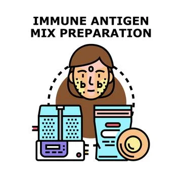 Antigen mix preparing for allergy and immune system testing Stock Illustration