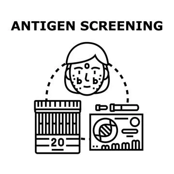 Antigen screening procedure identifying viral disease Stock Illustration