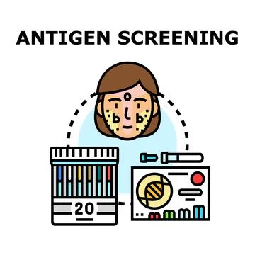 Antigen screening procedure identifying viral disease Stock Illustration