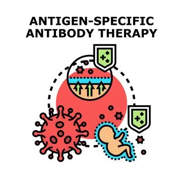 Antigen specific antibody therapy protecting health immunity Stock Illustration