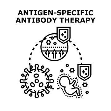 Antigen specific antibody therapy protecting health immunity Illustrazione stock