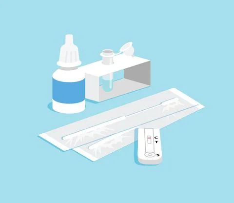 Antigen test home kit flat vector Stock Illustration