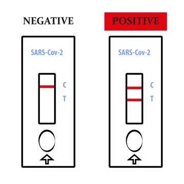 Antigen test - positive and negative result Stock Illustration