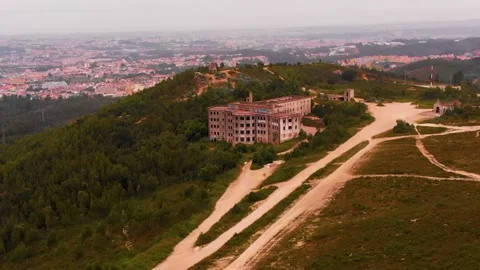 Antigo Sanatório de Valongo view from above Stock Footage 158048952