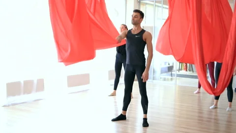 Antigravity yoga Stock Footage 109615943