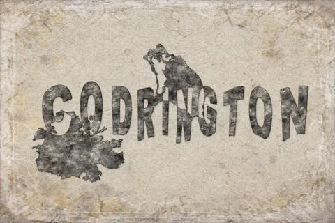 Antigua and Barbuda Codrington Map and Lettering Design Stock-Fotos