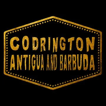 Antigua and Barbuda Codrington Seal Map Design Stock Illustration