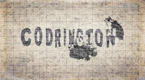 Antigua and Barbuda Codrington Typography Map Stock Illustration