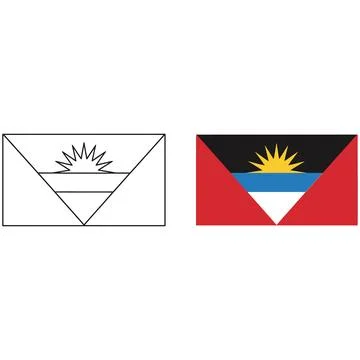 Antigua and Barbuda flag design on envelopes Stock Illustration