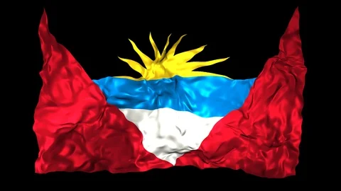 Antigua and Barbuda flag Stock Footage 110739376