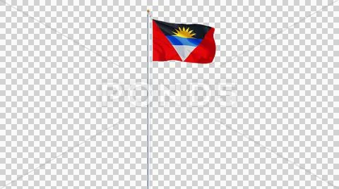 Antigua and Barbuda flag, long shot, isolated with alpha channel Stock Photos