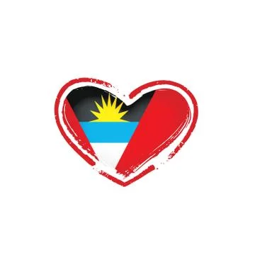 Antigua and Barbuda flag, vector illustration on a white background Illustrazione stock