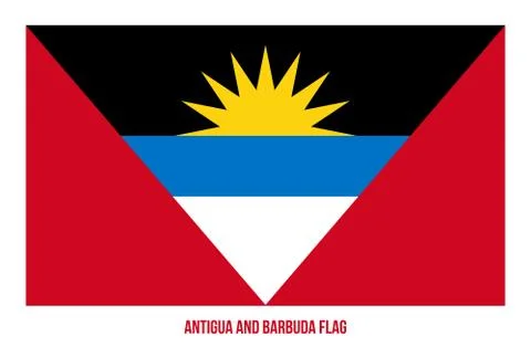 Antigua and Barbuda Flag Vector Illustration on White Background. Stock Illustration