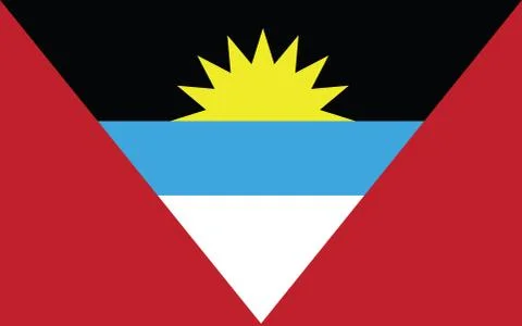 Antigua and Barbuda flag vector graphic. Rectangle Antiguan and Barbudan flag Illustrazione stock