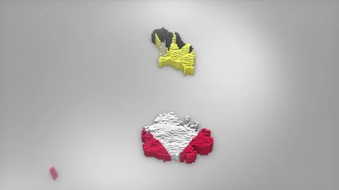 Antigua and Barbuda Map with Flag Intro Background Stock Footage 315164047