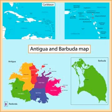 Antigua and Barbuda map Stock Illustration