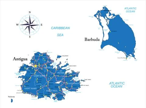 Antigua and Barbuda map Stock Illustration