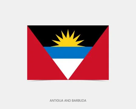 Antigua and Barbuda Rectangle flag icon with shadow. Illustrazione stock