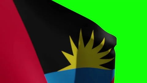 Antigua Barbuda Flag Close Stock Footage 132907762