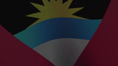 Antigua Barbuda Flag Digital Particle Waving Seamless Loop Animation on Bla.. Stock Footage 339301996