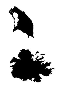 Antigua &amp; Barbuda map silhouette vector isolated Stock Illustration