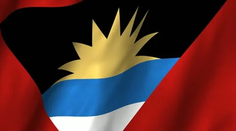 Antigua Barbuda Waving Flag Stock Footage 12237145