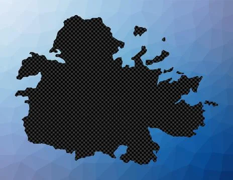 Antigua geometric map. Stencil shape of Antigua in low poly style. Cool isl.. Stock Illustration