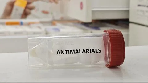 ANTIMALARIALS tablets used to prevent and treat malaria infection caused by 库存照片