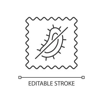 Antimicrobial fabric feature linear icon Stock Illustration