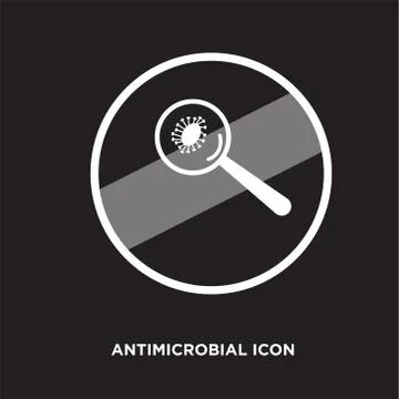 Antimicrobial icon, flat vector sign isolated on black background. Simple vec Stock-Illustration