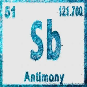 Antimony Chemical Element Blue on White Stock Illustration