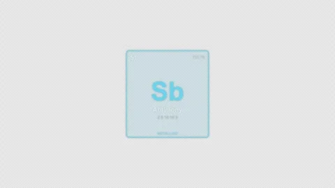 Antimony Sb Periodic Table Element Tile Labeled Animation Video Overlay Alpha 4K Stockbeeldmateriaal 339369189