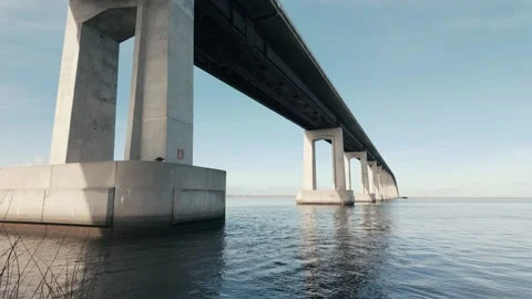 Antioch bridge viewed going into the distance from below Stock Footage 262109763