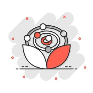 Antioxidant icon in comic style. Molecule cartoon vector illustration on whit Illustrazione stock