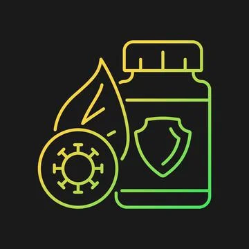 Antioxidant supplements gradient vector icon for dark theme Stock Illustration