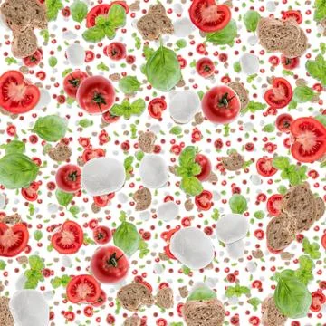 Antipasto background (on white) Stock Illustration
